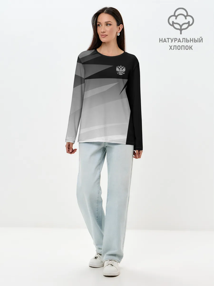Лонгслив женский. Хлопок / RUSSIA SPORT | РОССИЯ СПОРТ
