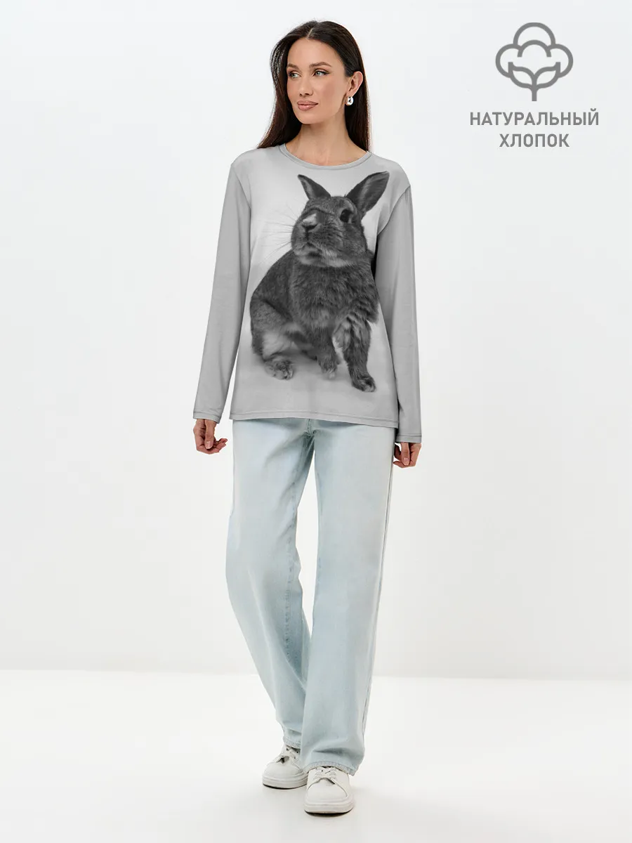 Лонгслив женский. Хлопок / Кролик