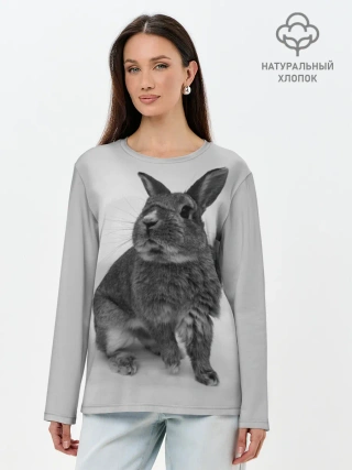 Лонгслив женский. Хлопок / Кролик