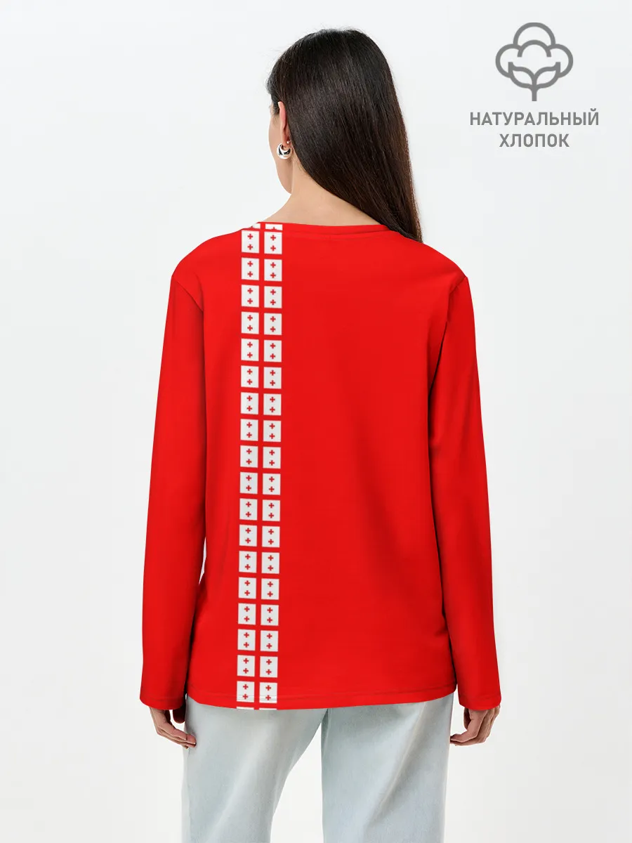 Лонгслив женский. Хлопок / Грузия, лента с гербом