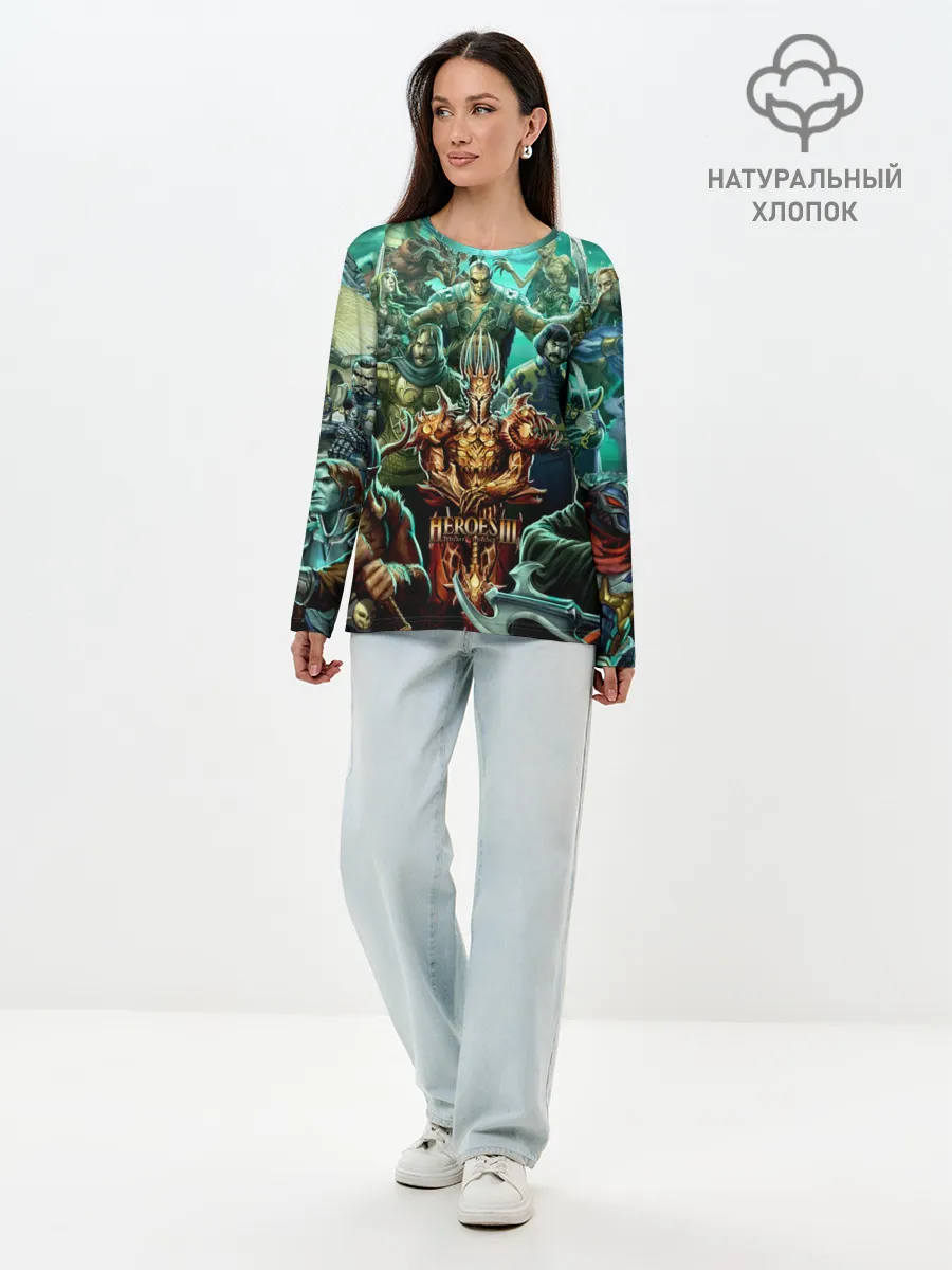Лонгслив женский. Хлопок / Герои