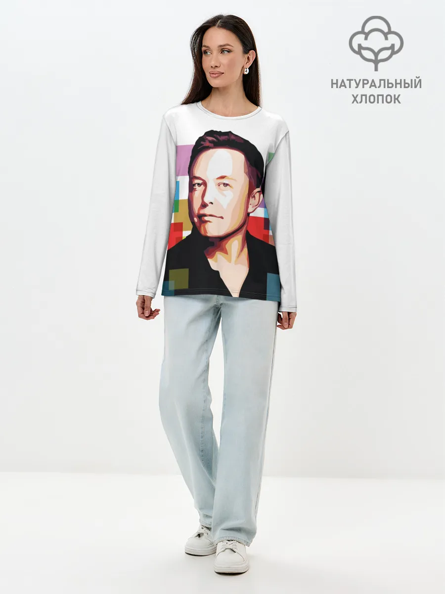 Лонгслив женский. Хлопок / Илон Маск