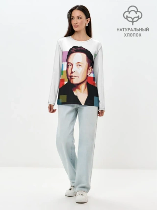 Лонгслив женский. Хлопок / Илон Маск