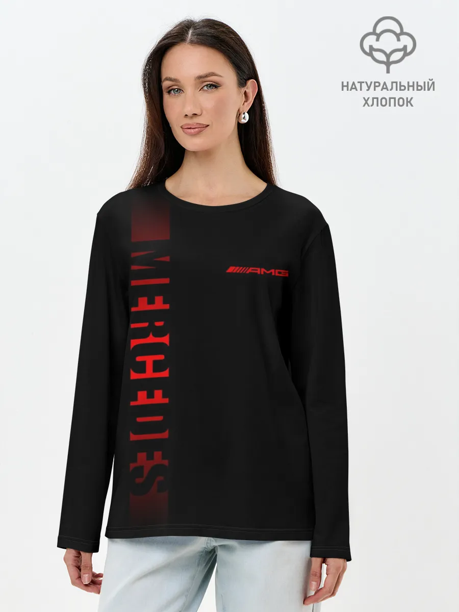 Лонгслив женский. Хлопок / AMG SPORT