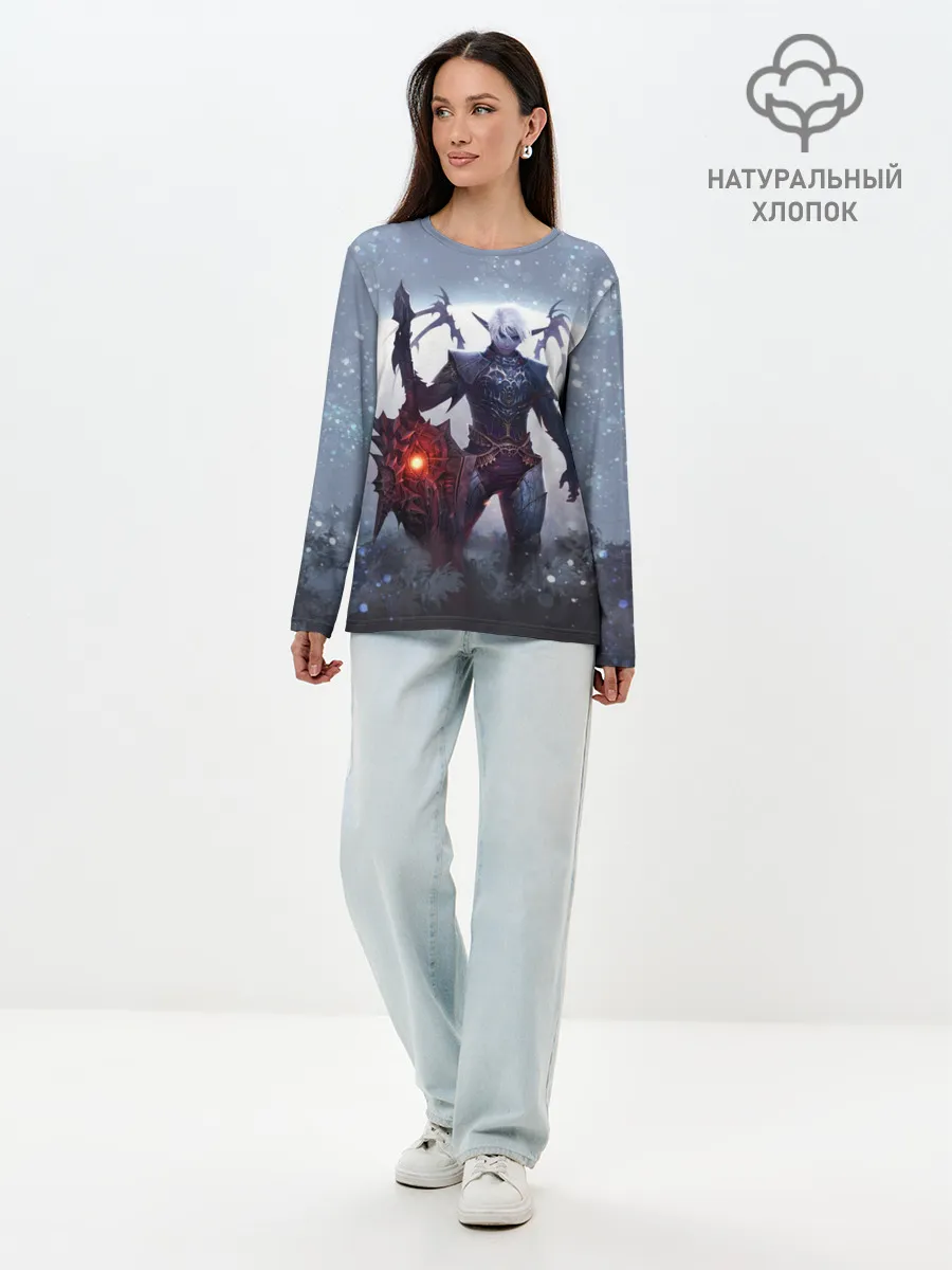 Лонгслив женский. Хлопок / Dark knight