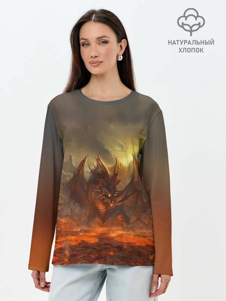 Лонгслив женский. Хлопок / Fire Dragon