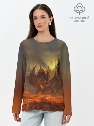 Лонгслив женский. Хлопок / Fire Dragon