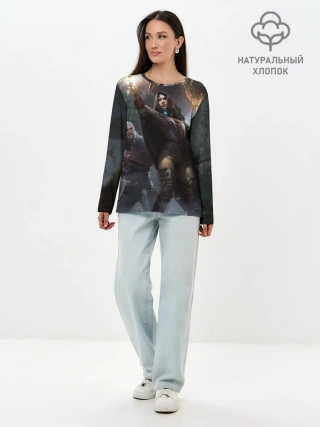 Лонгслив женский. Хлопок / Йеннифер и Геральт