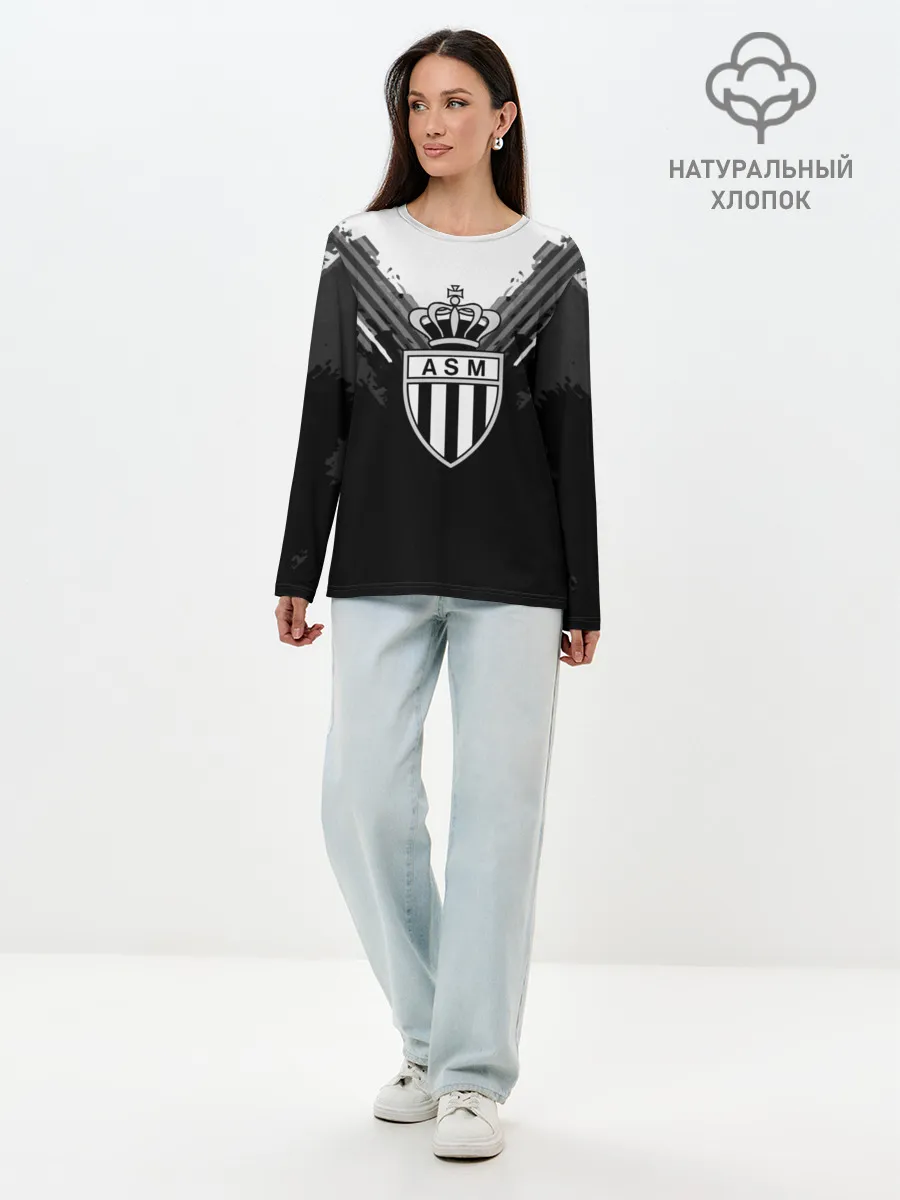 Лонгслив женский. Хлопок / Monaco abstract original