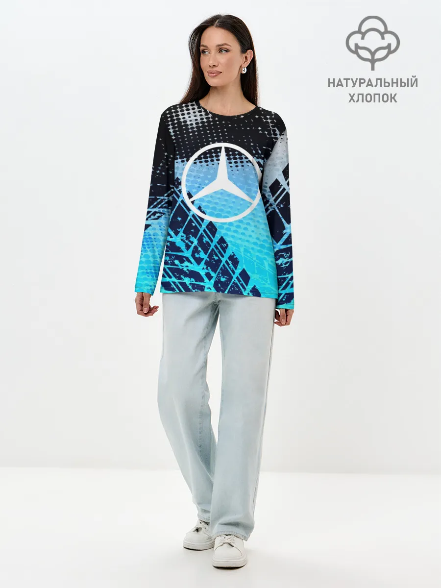 Лонгслив женский. Хлопок / Mercedes sport auto motors