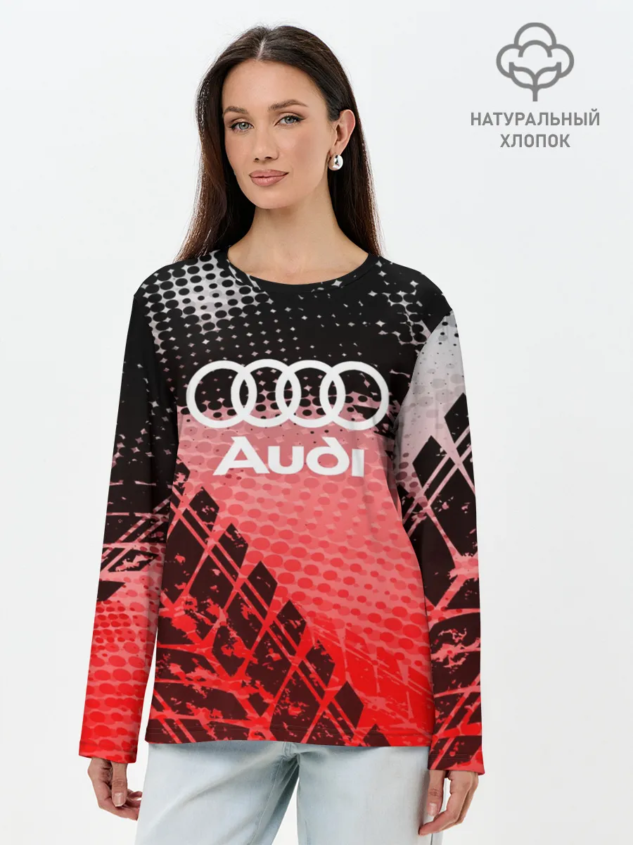 Лонгслив женский. Хлопок / Audi sport auto motors