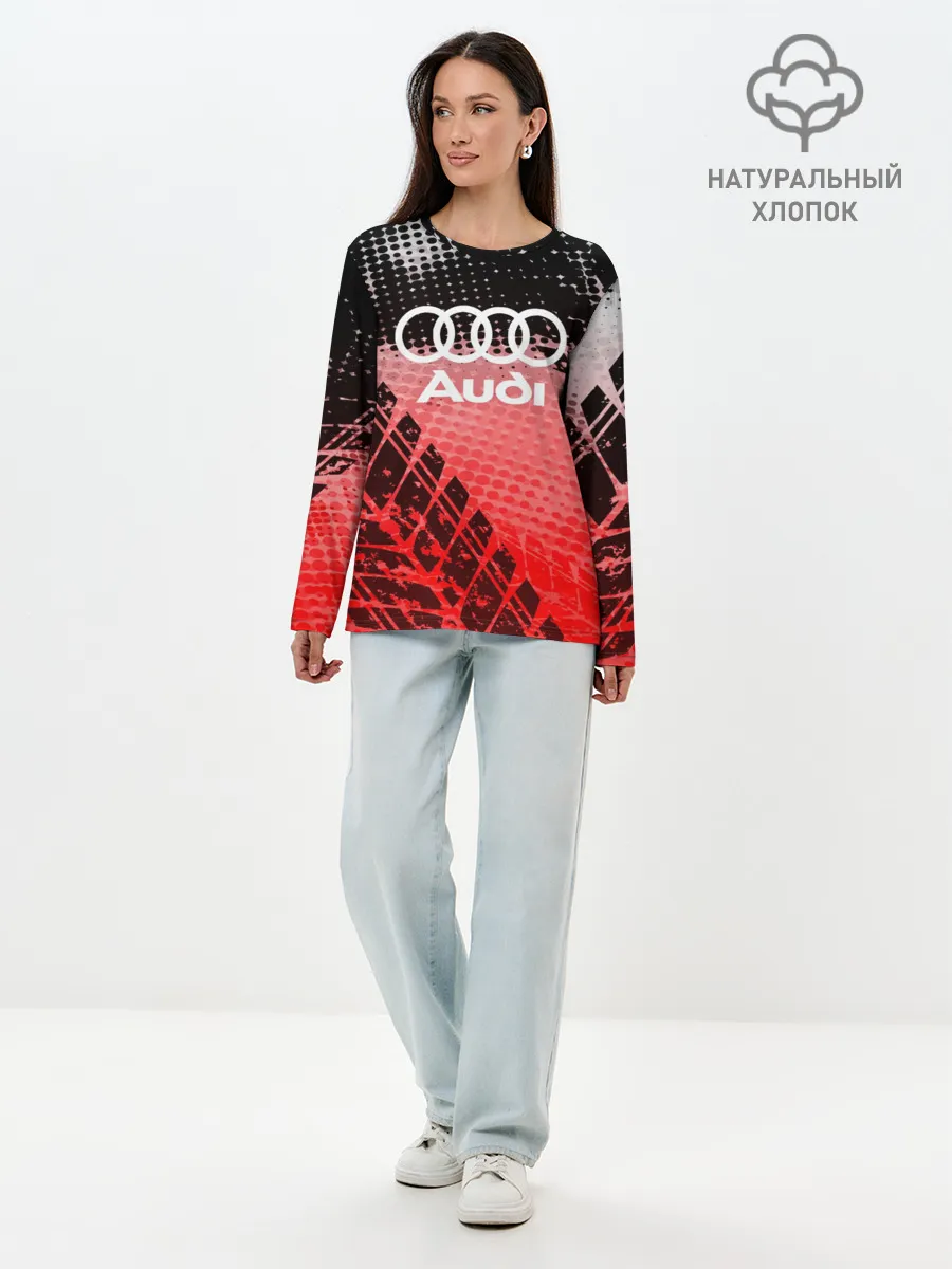 Лонгслив женский. Хлопок / Audi sport auto motors