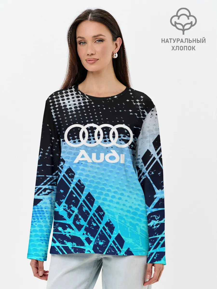 Лонгслив женский. Хлопок / Audi sport auto motors