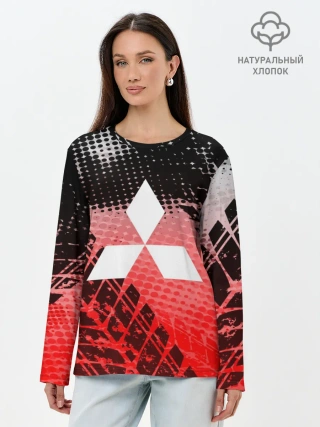 Лонгслив женский. Хлопок / Mitsubishi sport auto motors