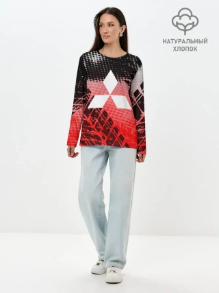 Лонгслив женский. Хлопок / Mitsubishi sport auto motors