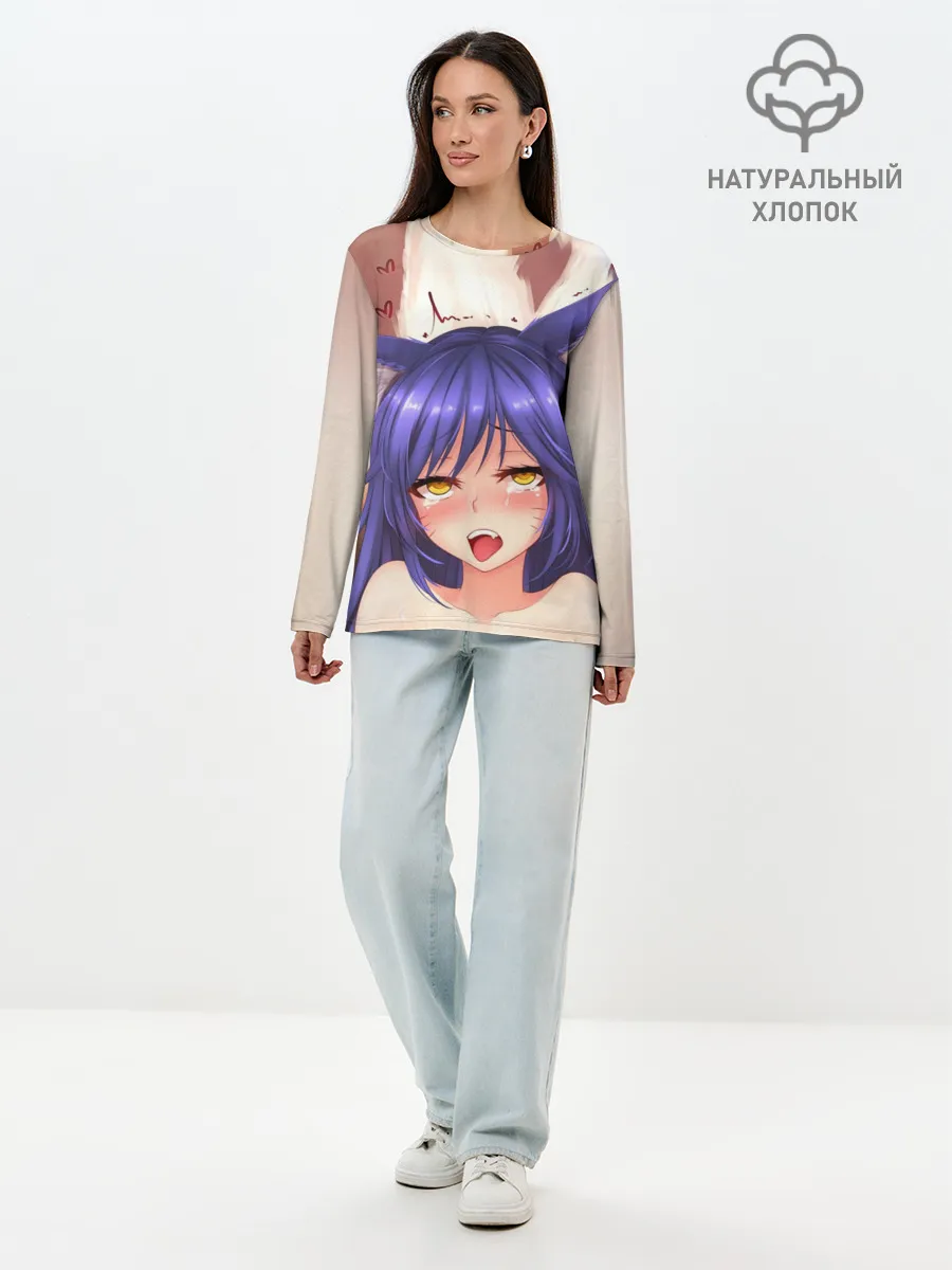 Лонгслив женский. Хлопок / Язык