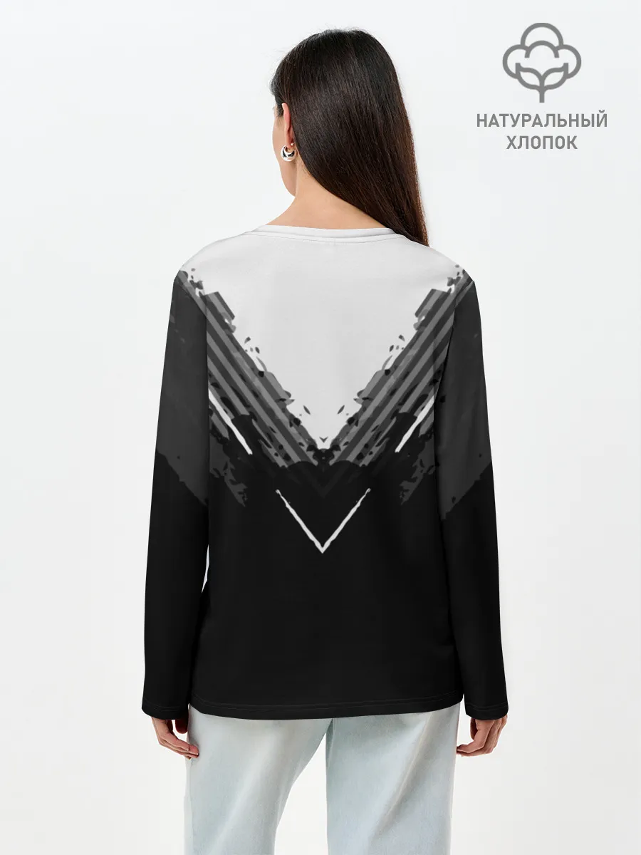 Лонгслив женский. Хлопок / Barcelona abstract original