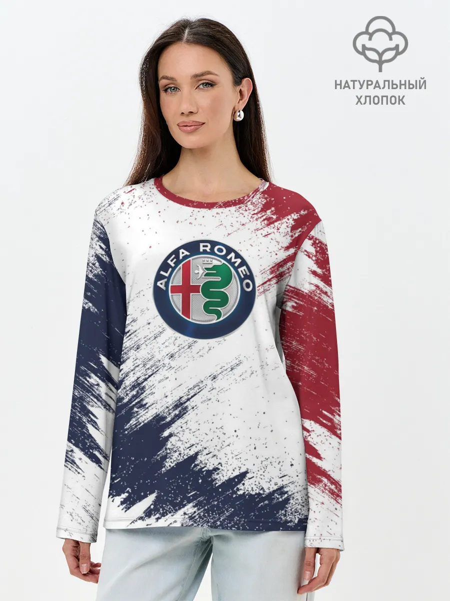 Лонгслив женский. Хлопок / Alfa Romeo