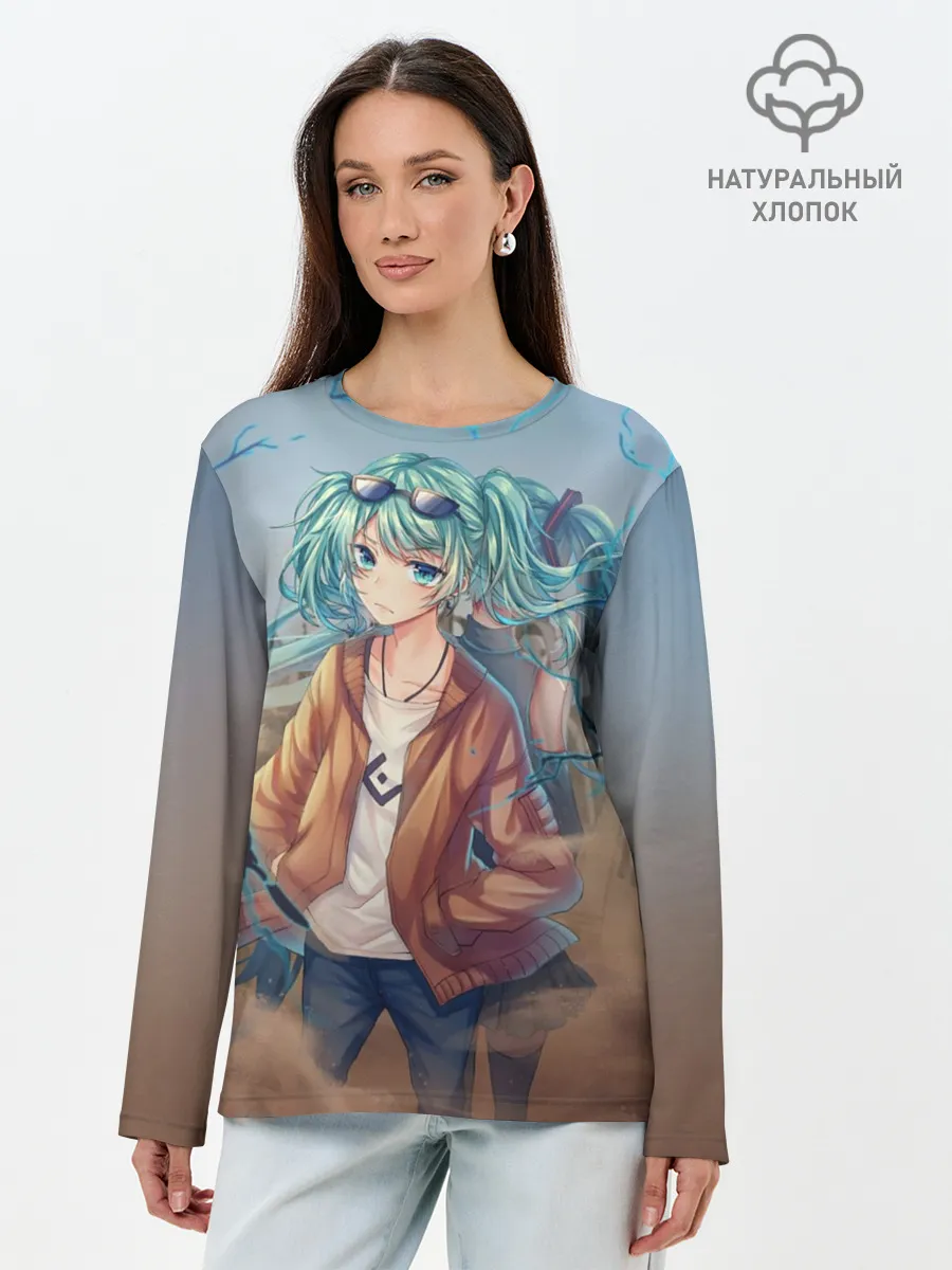 Лонгслив женский. Хлопок / Suna Miku