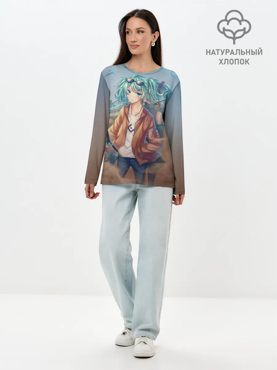 Лонгслив женский. Хлопок / Suna Miku