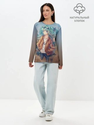 Лонгслив женский. Хлопок / Suna Miku