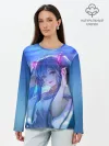Лонгслив женский. Хлопок / Miku на фоне космоса