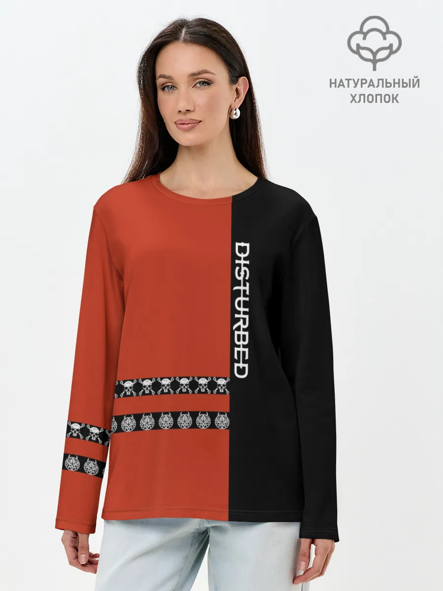 Лонгслив женский. Хлопок / Disturbed