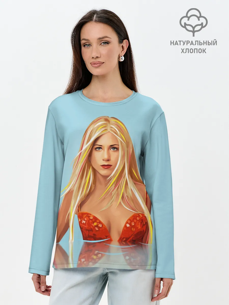 Лонгслив женский. Хлопок / Дженнифер Энистон