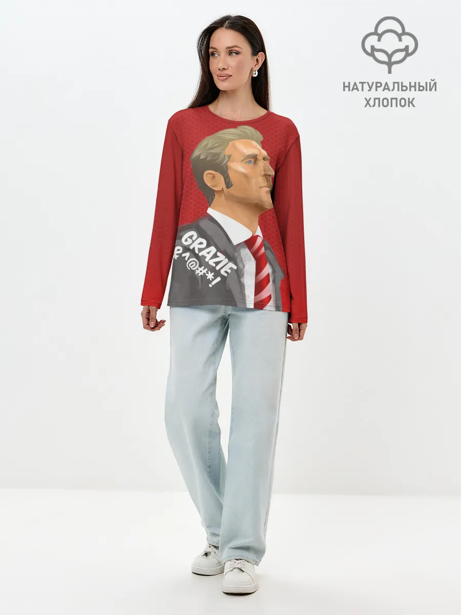 Лонгслив женский. Хлопок / Тренер