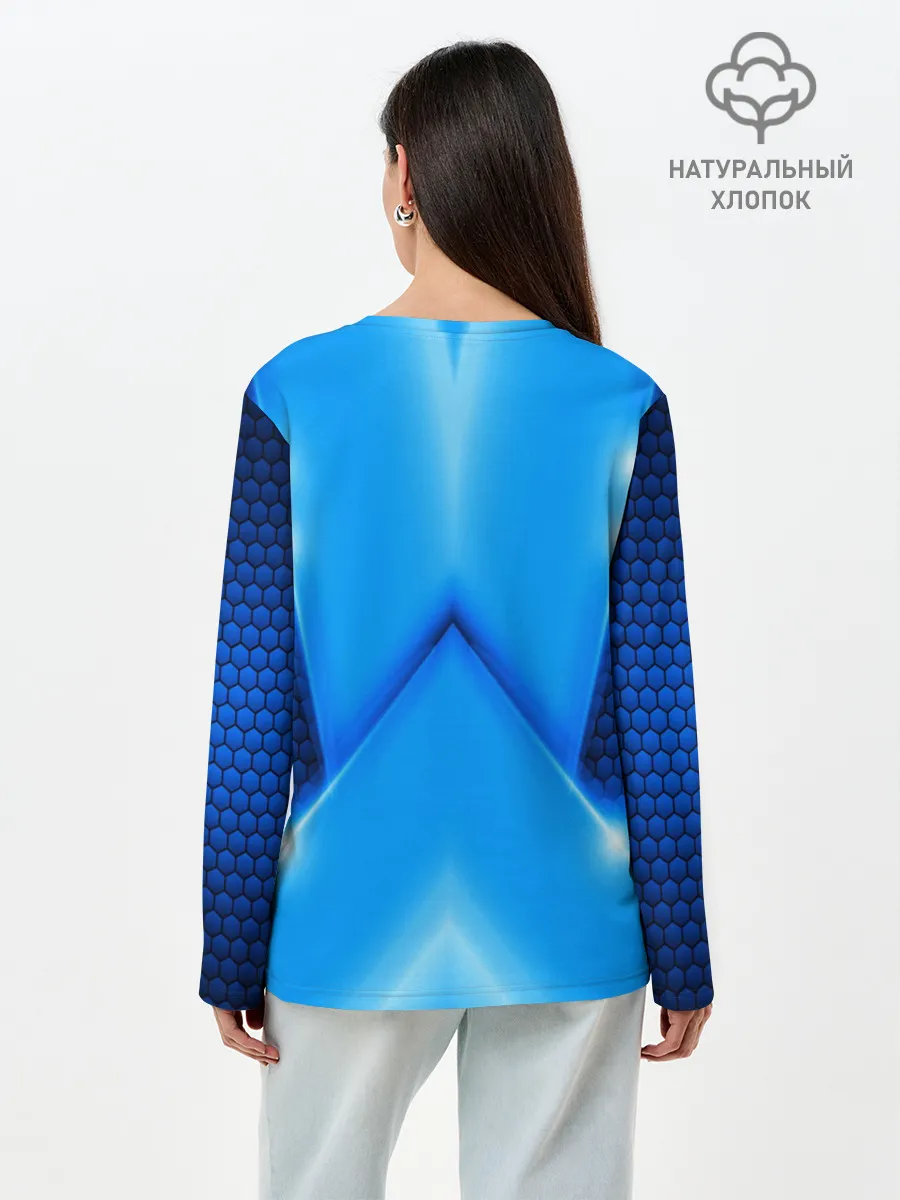 Лонгслив женский. Хлопок / Mercedes car sport SKY