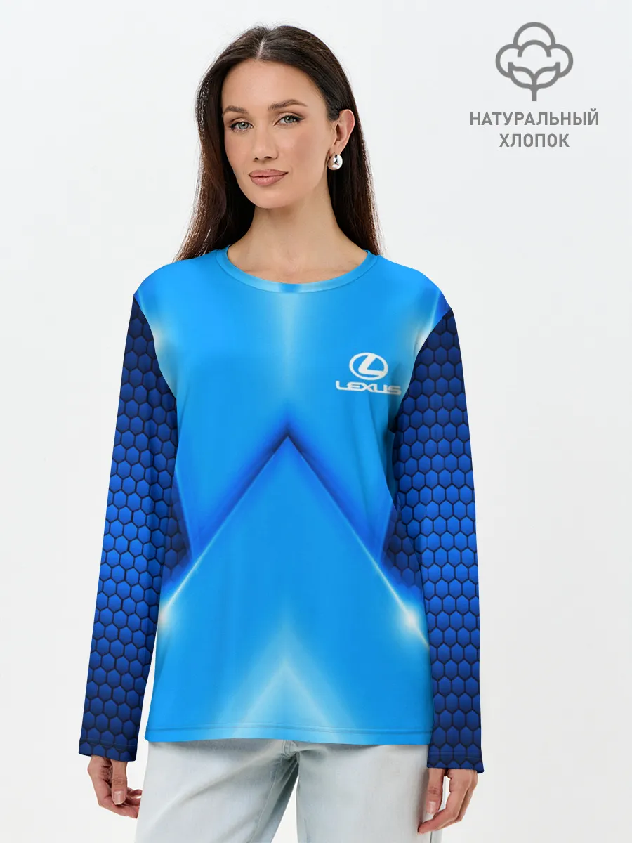 Лонгслив женский. Хлопок / Lexus car sport SKY