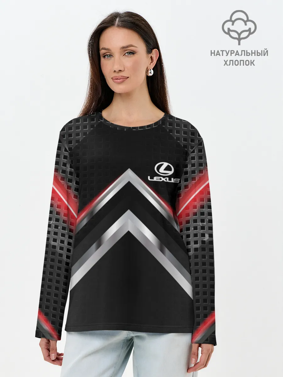 Лонгслив женский. Хлопок / Lexus abstract line