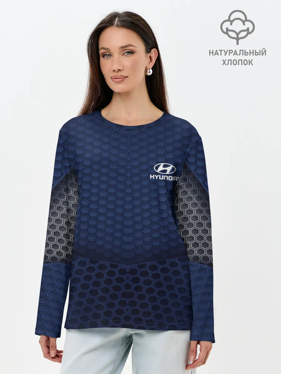 Лонгслив женский. Хлопок / Hyundai SPORT MOTORS
