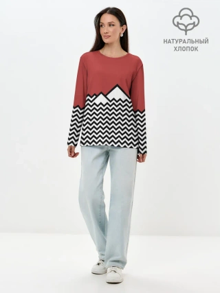 Лонгслив женский. Хлопок / Твин Пикс