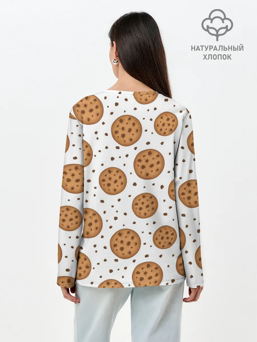 Лонгслив женский. Хлопок / Cookie monster