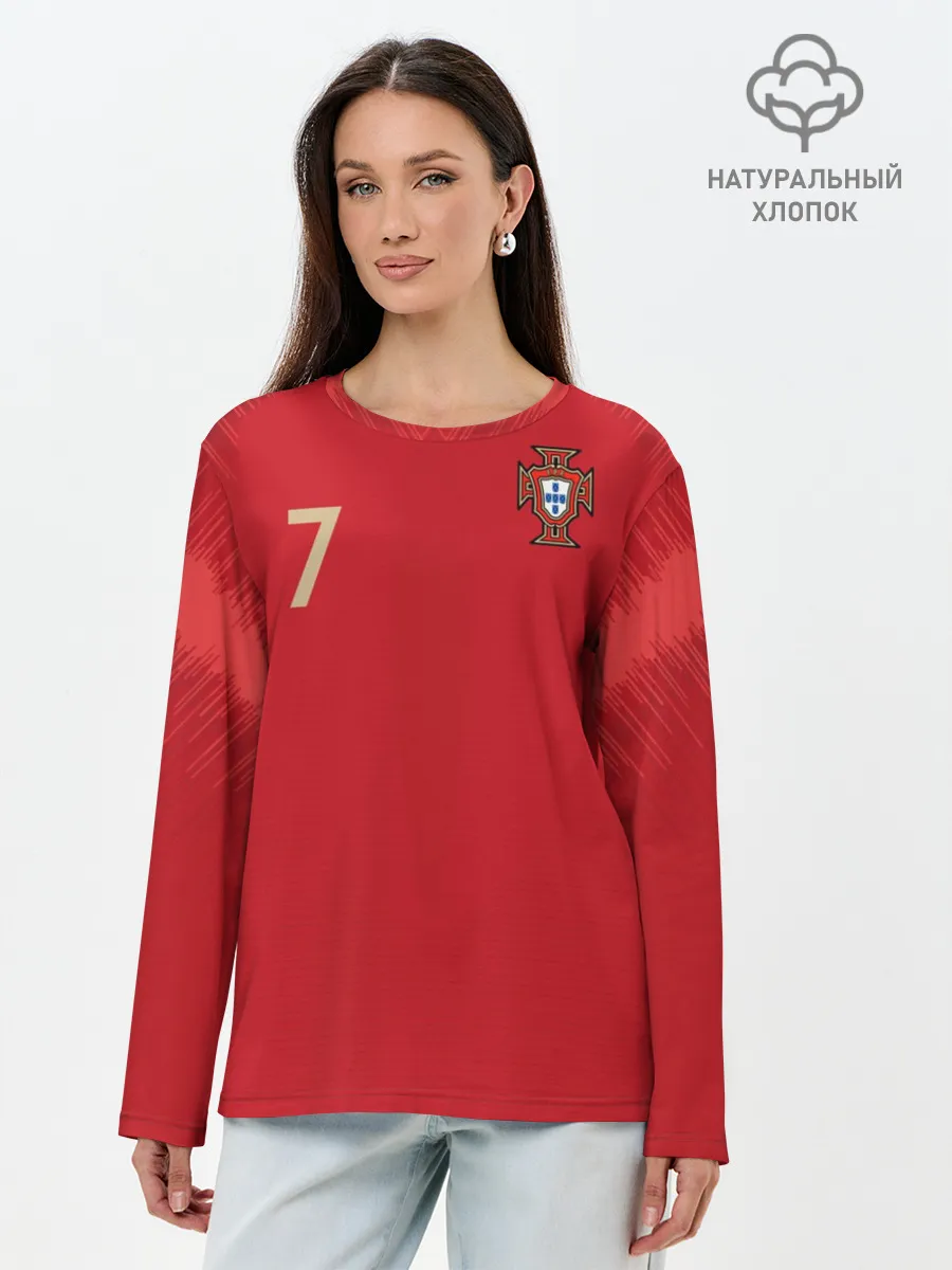 Лонгслив женский. Хлопок / Роналду 2018 ЧМ