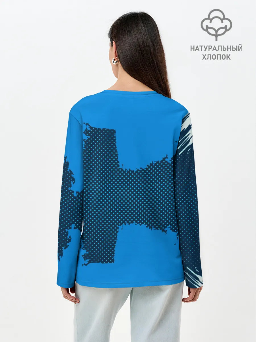 Лонгслив женский. Хлопок / REAL MADRID SPORT BLUE