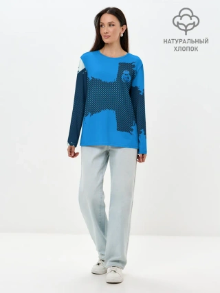 Лонгслив женский. Хлопок / REAL MADRID SPORT BLUE