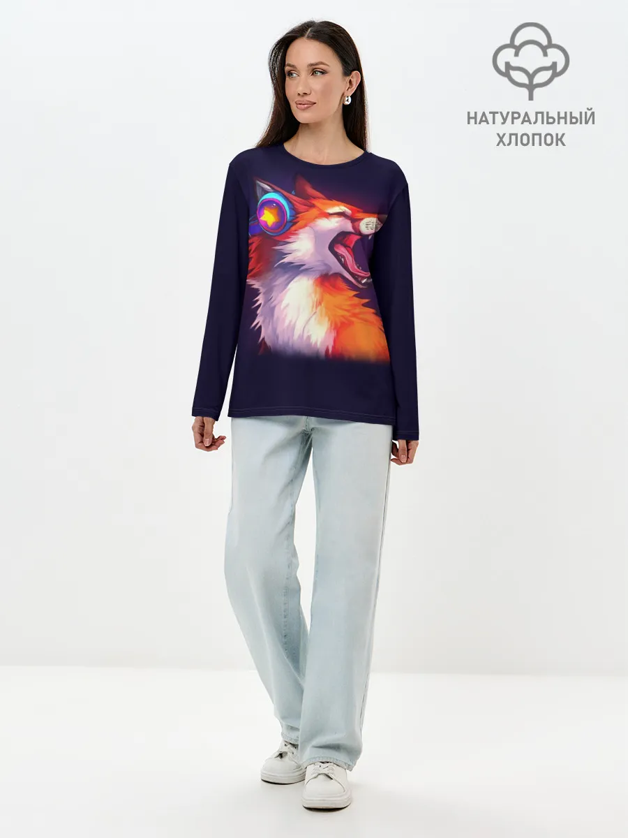 Лонгслив женский. Хлопок / Лиса