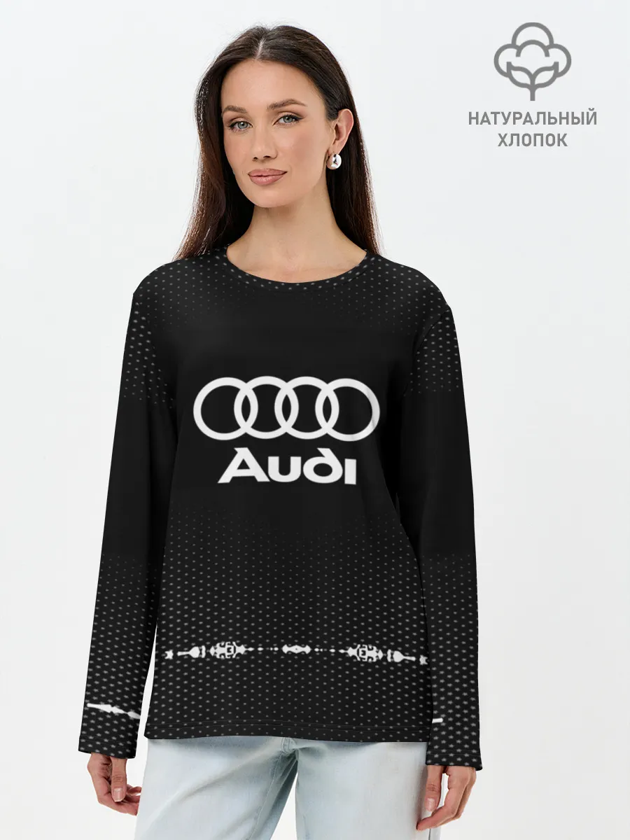 Лонгслив женский. Хлопок / Audi sport auto abstract