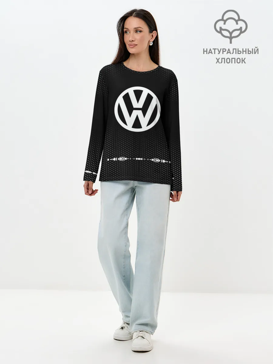 Лонгслив женский. Хлопок / Volkswagen sport auto abstract