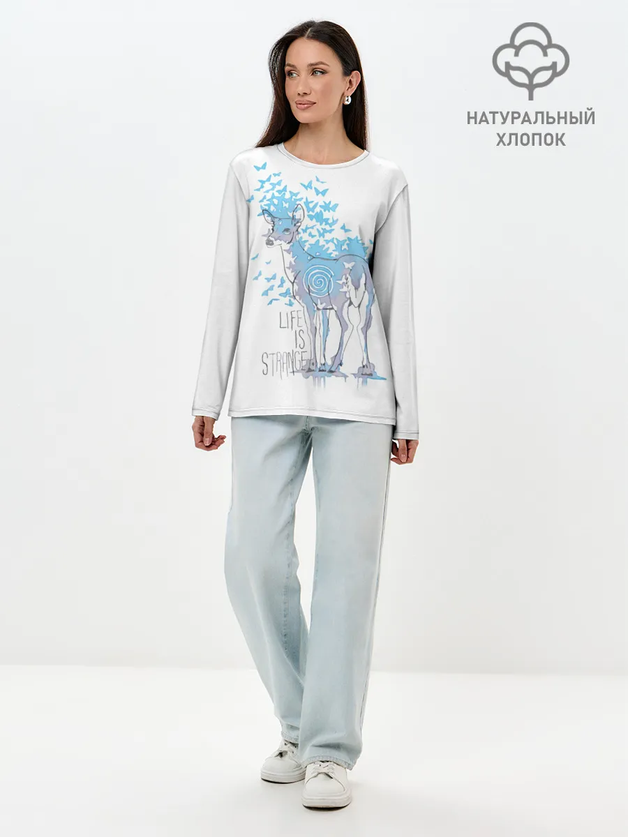 Лонгслив женский. Хлопок / Life is Strange. Олень