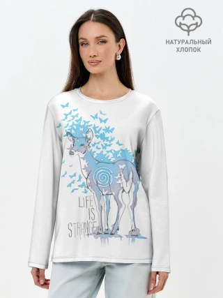 Лонгслив женский. Хлопок / Life is Strange. Олень