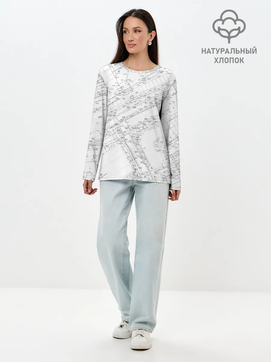 Лонгслив женский. Хлопок / Топография_01
