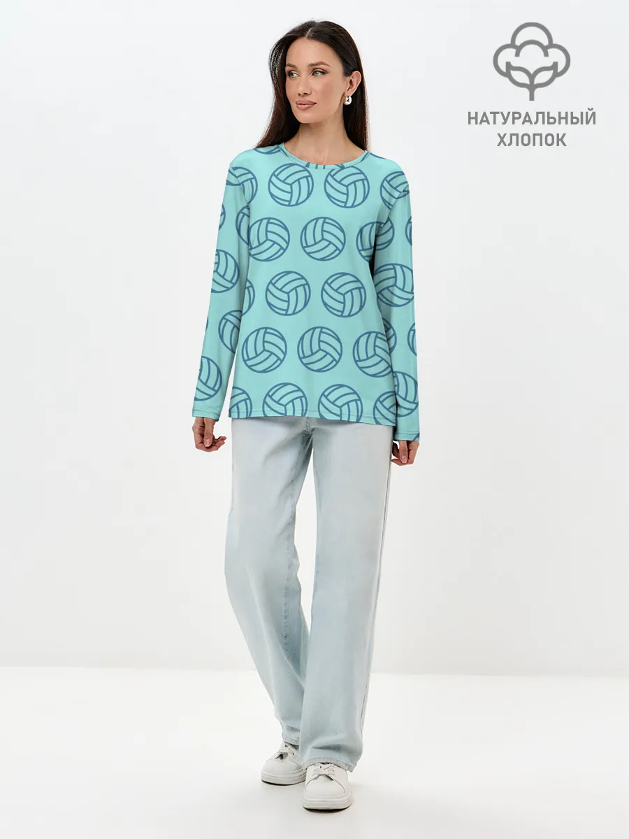 Лонгслив женский. Хлопок / Волейбол