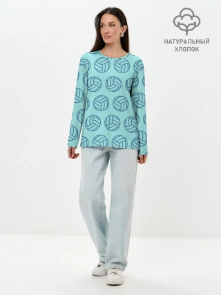 Лонгслив женский. Хлопок / Волейбол