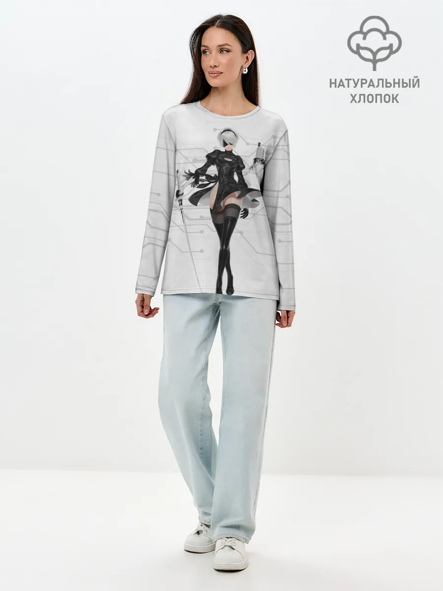 Лонгслив женский. Хлопок / NieR Automata 1