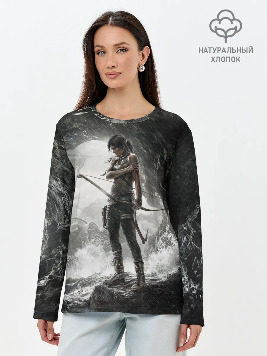 Лонгслив женский. Хлопок / Tomb Raider