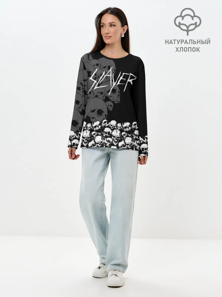 Лонгслив женский. Хлопок / Slayer Black