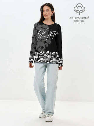 Лонгслив женский. Хлопок / Slayer Black